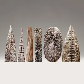 A set of wooden sculptures thierry martenon